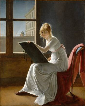 A Young Woman Drawing 1801  	by Marie-Denise Villers 1774-1821 	The Metropolitan Museum of Art New York NY   17.120.204